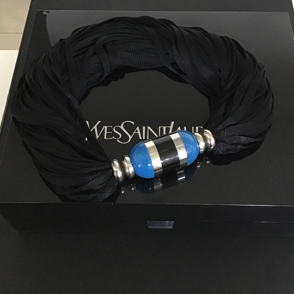 YSL Rive Gauche signature perfumed jewel necklace with original YSL box - Picture 7 of 13